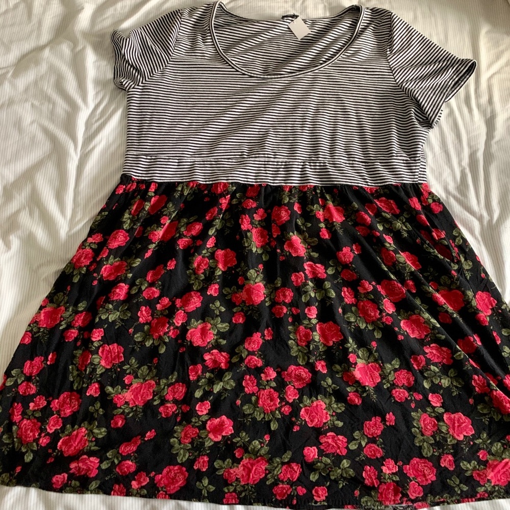 Torrid striped dress with flowers